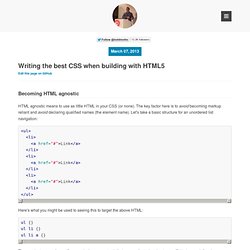 Writing the best CSS when building with HTML5
