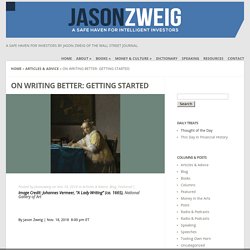 On Writing Better: Getting Started