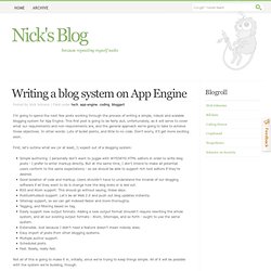 Writing a blog system on App Engine - Nick&#039;s Blog