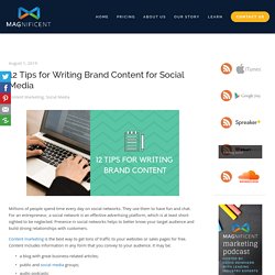 12 Tips for Writing Brand Content for Social Media