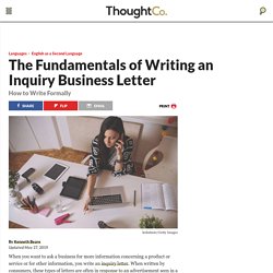 Writing an Inquiry Business Letter for ESL Students