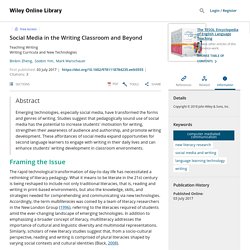 Social Media in the Writing Classroom and Beyond - Zheng - - Major Reference Works