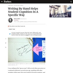 Writing By Hand Helps Student Cognition In A Specific Way
