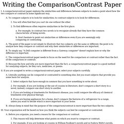 Comparing and contrasting essay ideas