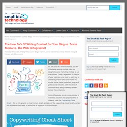 The How To's Of Writing Content For Your Blog vs. Social Media vs. The Web (Infographic)