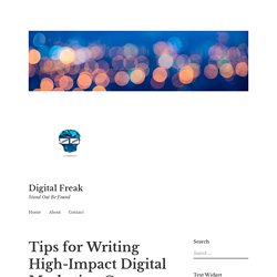 Tips for Writing High-Impact Digital Marketing Copy