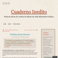 Writing about disaster « Cuaderno Inedito