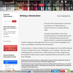 Writing a Dissertation or Thesis