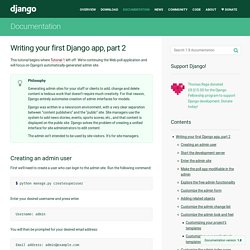 Writing your first Django app, part 2