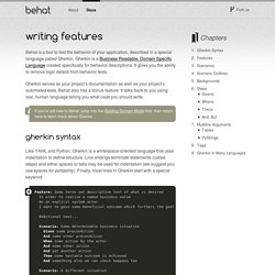Writing Features — Behat 3.0.12 documentation