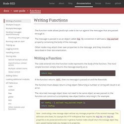 Writing Functions : Node-RED