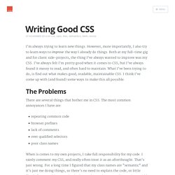 Writing Good CSS