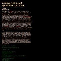 Writing NIH Grant Application in LaTeX