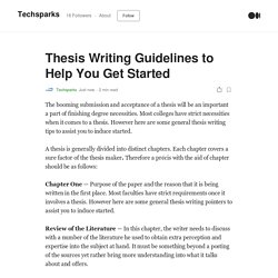 Thesis Writing Guidelines to Help You Get Started