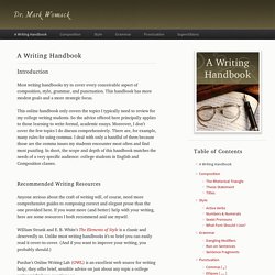 A Writing Handbook – Dr. Mark Womack