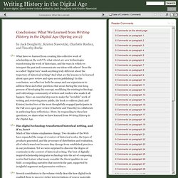 Writing History in the Digital Age » Conclusions: What We Learned