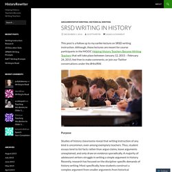 SRSD Writing in History