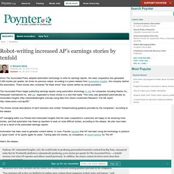 Robot-writing increased AP’s earnings stories by tenfold