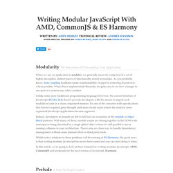 Writing Modular JavaScript With AMD, CommonJS & ES Harmony