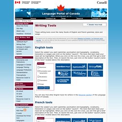 Writing Tools – Language Portal of Canada
