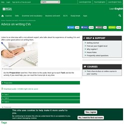 Advice on writing CVs