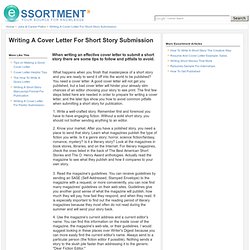 Writing a cover letter for short story submission