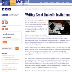 Writing Great LinkedIn Invitations