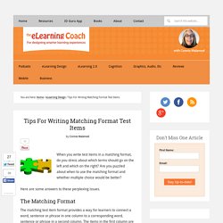 Tips For Writing Matching Format Test Items