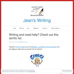 Writing and need help? Check out this terrific list – Jean's Writing