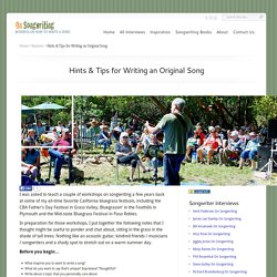 Hints & Tips for Writing an Original Song