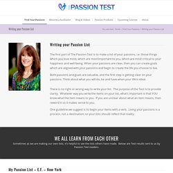 Writing your Passion List