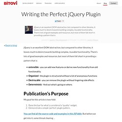Writing the Perfect jQuery Plugin - Jupiter JavaScript Consulting