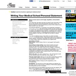Writing Your Medical School Personal Statement