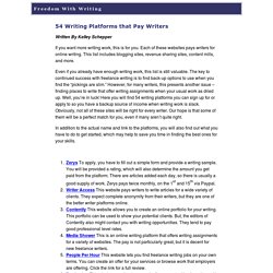 » 54 Writing Platforms that Pay Writers