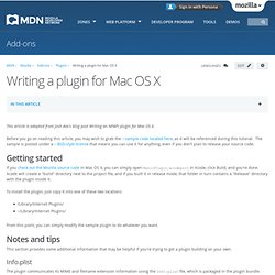 Writing a plugin for Mac OS X - MDC Docs