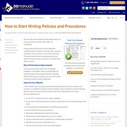 How to Start Writing Policies and Procedures - Bizmanualz