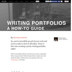 Writing portfolios - a how-to guide