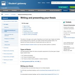 Writing and presenting your thesis - QUT Students