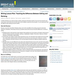 Writing Process Lesson Plans: How to Teach Revising and Editing