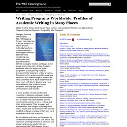 Thaiss et al.: Writing Programs Worldwide