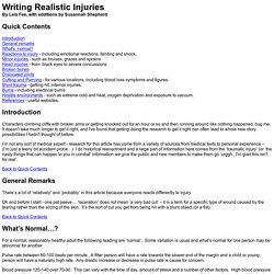 Writing Realistic Injuries