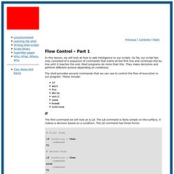 Writing shell scripts - Lesson 9: Flow Control - Part 1