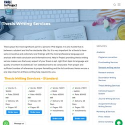 Professional PhD Thesis Writing Services