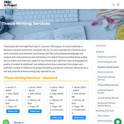 Professional PhD Thesis Writing Services