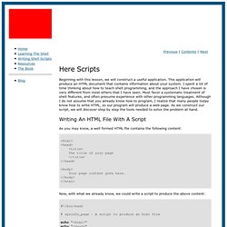 Writing shell scripts - Lesson 3: Here Scripts
