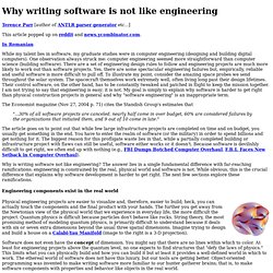 Why writing software is not like engineering