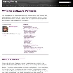 Writing Software Patterns