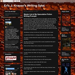 Master List of My Speculative Fiction Writing Prompts