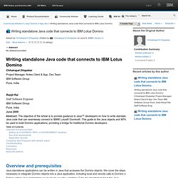 App dev : Writing standalone Java code that connects to IBM Lotus Domino