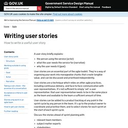 Writing user stories — Government Service Design Manual